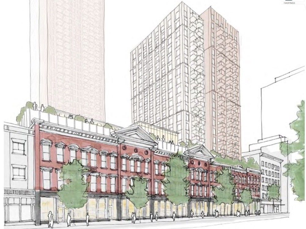 A dramatic remake is being pitched for the former Vancouver Army & Navy site