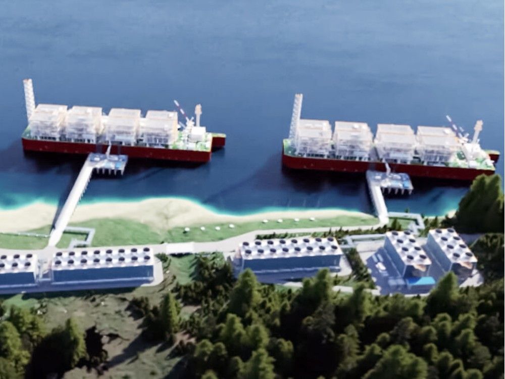 The Ksi Lisims LNG concept of a floating LNG liquefaction plant. Courtesy Western LNG