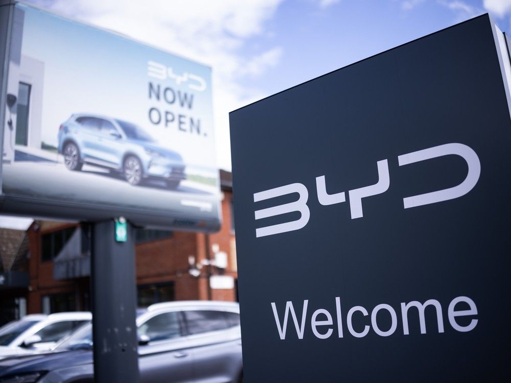  A sign outside the BYD Co. automobile showroom in Coulsdon, UK, on Wednesday, May 28, 2025.