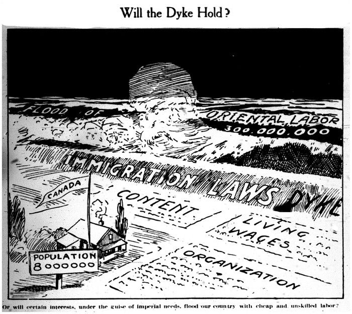  John Innes cartoon about the Komagata Maru controversy. This ran in The Vancouver Sun on June 26, 1914.