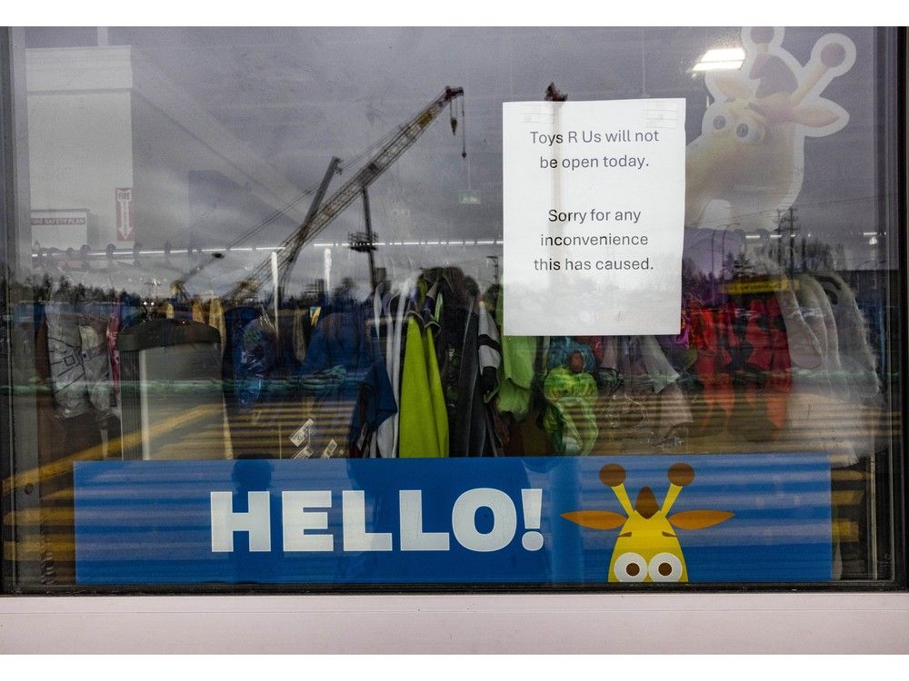  The doors shut at the Toys “R” Us location at Willowbrook Mall in Langley on Jan. 13. The company has shut several other locations in the past year.
