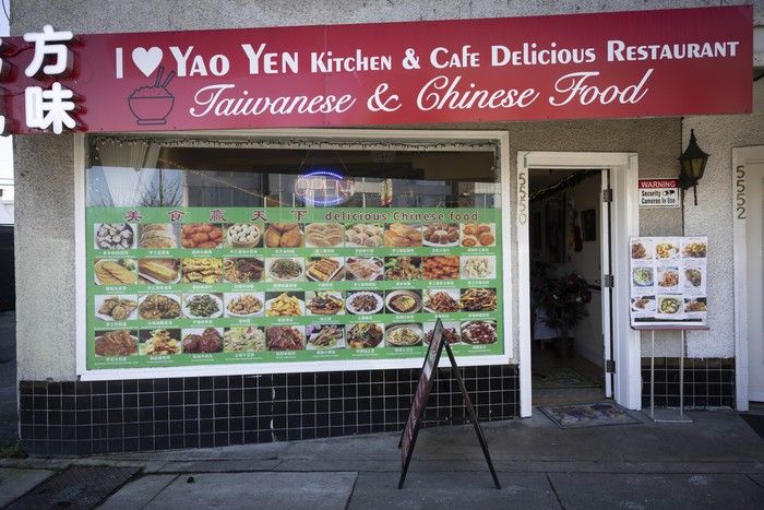 Yao Yen Kitchen and Delicious Restaurant (5550 Victoria Drive) has photos of its Taiwanese and Chinese dishes on its windows to entice patrons.