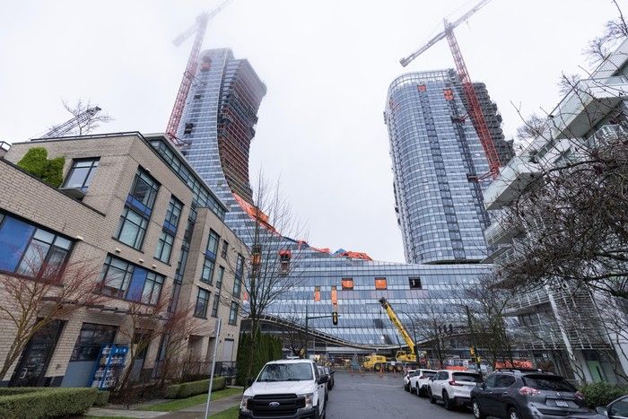  The Oakridge mall at 41st and Cambie in Vancouver is nearing completion, though associated housing and office towers won’t be ready till fall.