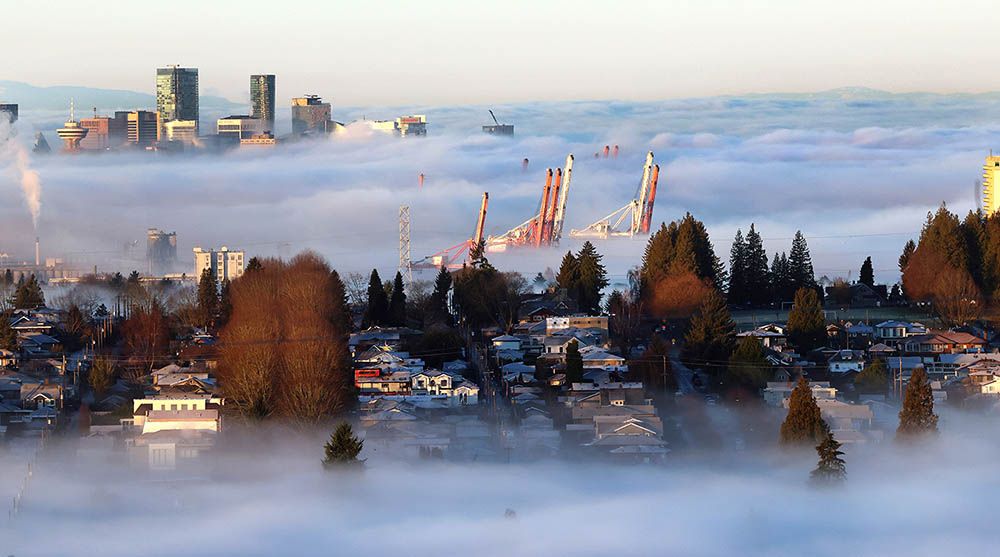  Dense fog blankets Vancouver early Monday, Jan. 19.