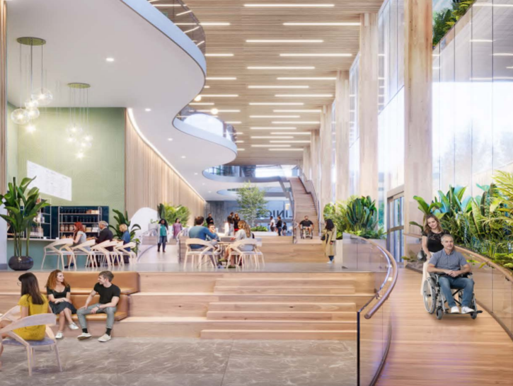  Rendering shows what the atrium would look like at the new tower at VGH.