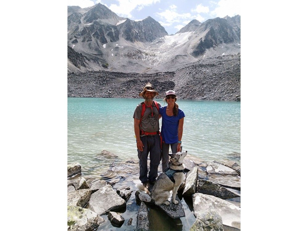  Sean Boxall and Nicole Trigg with Moon, which was killed in a trap on Jan. 8.
