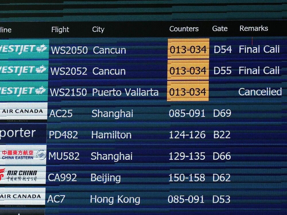  Scenes from Vancouver International Airport (YVR) as flights from Puerto Vallarta are cancelled due to cartel related violence in the region
