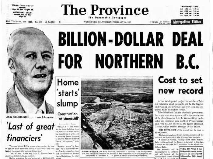 This Day in History, 1957: The Rocky Mountain Trench becomes Wenner-Grenland