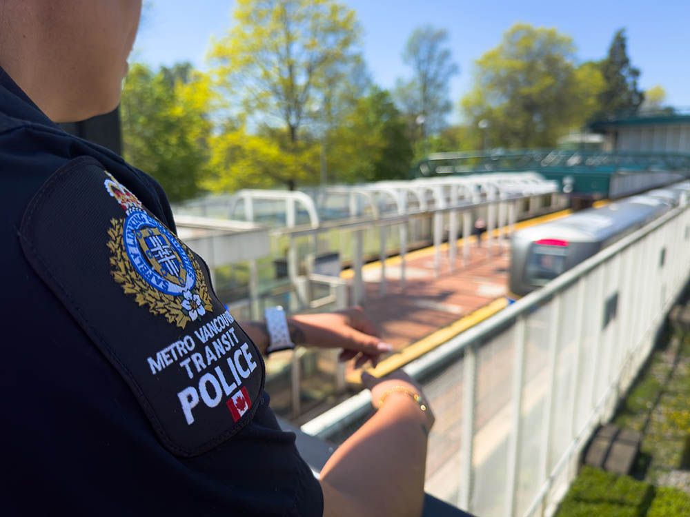 File photograph of a Metro Vancouver Transit Police officer.