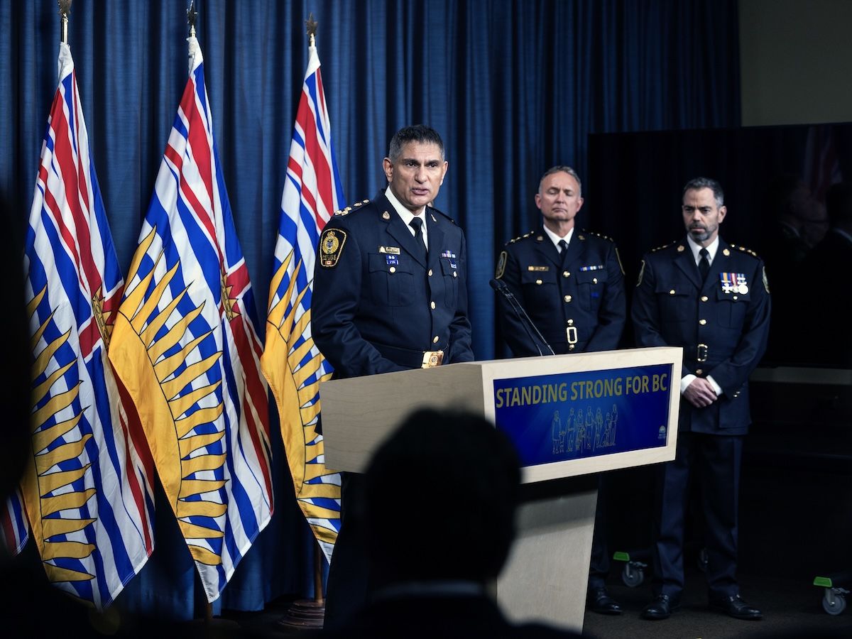 Vancouver Police Chief Steve Rai speaks at an announcement of two additional police training academies in B.C., for Vancouver and Greater Victoria.