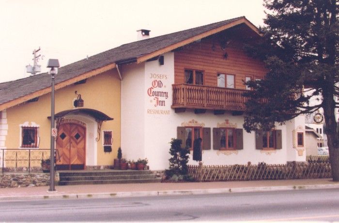 1970s: The front view of Josef's Old Country Inn Restaurant building on Fraser Highway.