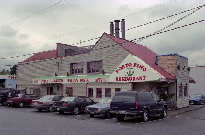 1996: The outside of the Porto Fino Restaurant at 9493 Scott Road Surrey.