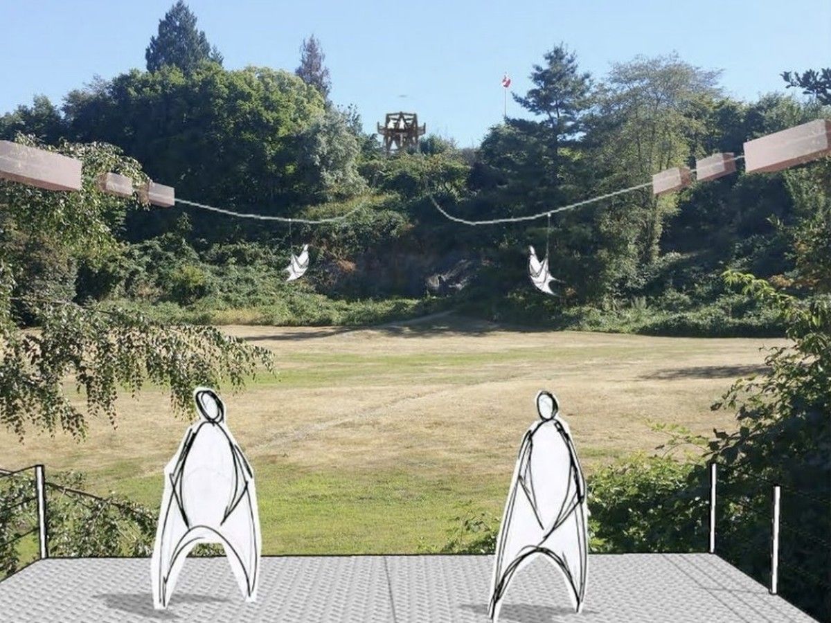 A zip line costing $16 a ride has been proposed for Queen Elizabeth Park in Vancouver. This is a photo illustration
