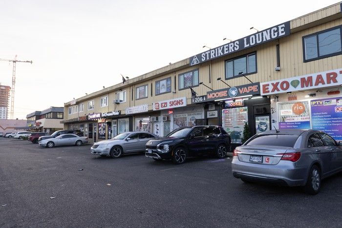 2026: Various businesses on Scott Road between 93 Avenue and 96 Avenue.