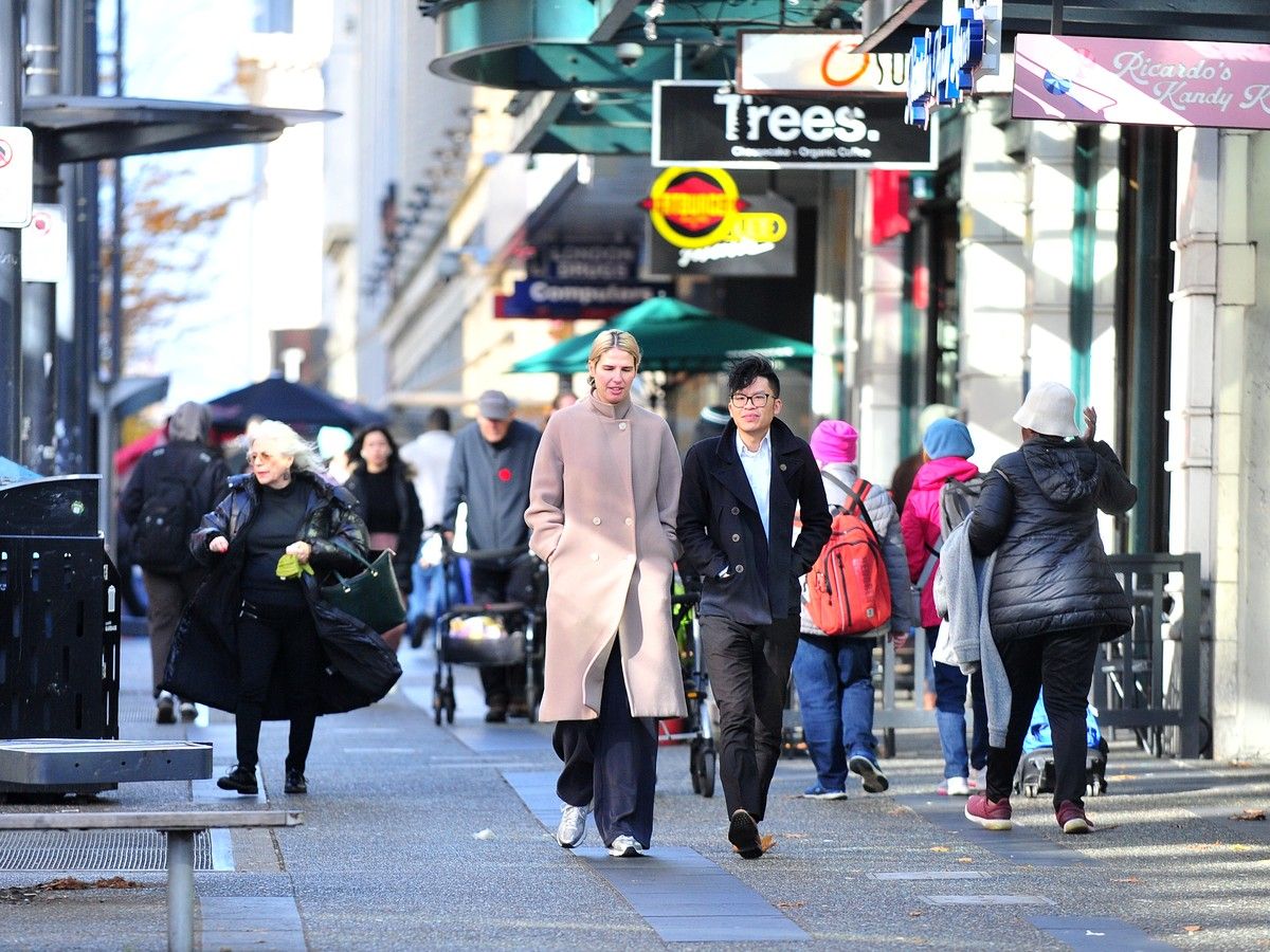 Vancouver Mayor Ken Sim meets with the media to announce the opening of a pedestrian zone on Granville Street during the World Cup.
