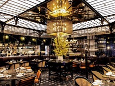 The main dining room at Mott 32 in Vancouver.