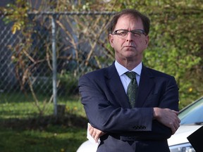 NDP MLA Adrian Dix stands at the site of the new B.C. Chldren's Hospital Centre for Health complex.