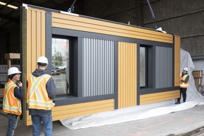 Prefabricated mass timber panels by Vancouver company Intelligent City were used to build the Chief Leonard George building.