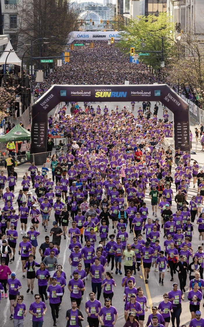 The start line at 2026 Vancouver Sun Run in Vancouver on April 19, 2026.