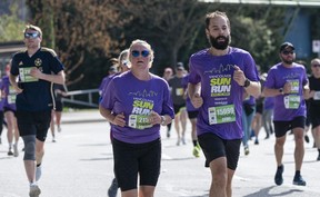 Runners run the course at the 2026 Vancouver Sun Run in Vancouver on April, 19, 2026.