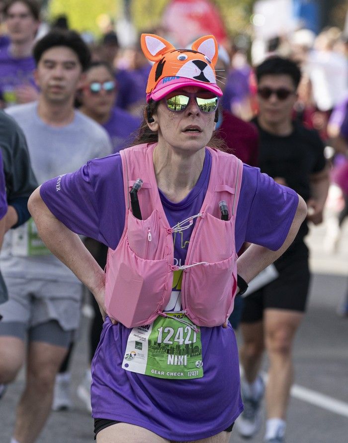 Runners run the course at the 2026 Vancouver Sun Run in Vancouver on April, 19, 2026.