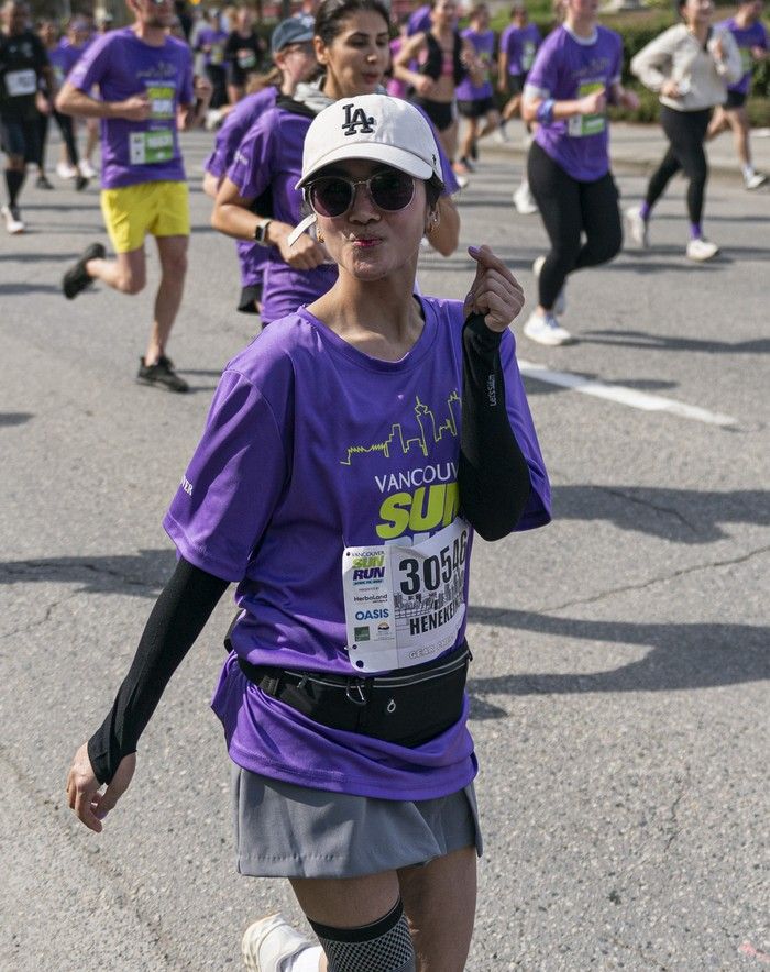 Runners run the course at the 2026 Vancouver Sun Run in Vancouver on April, 19, 2026.