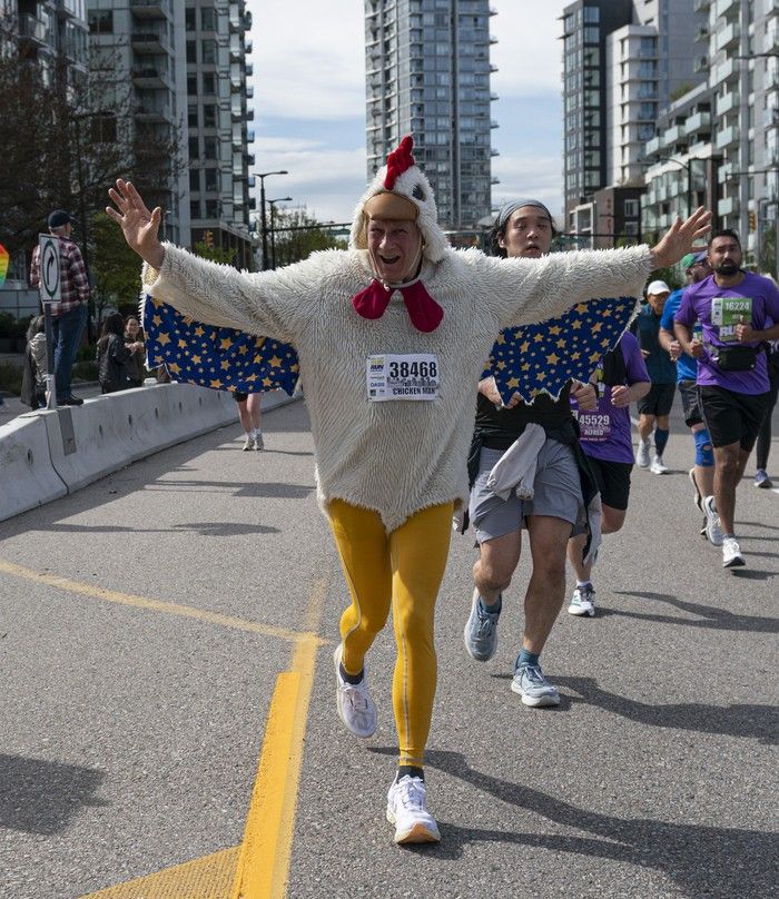 Runners run the course at the 2026 Vancouver Sun Run in Vancouver on April, 19, 2026.