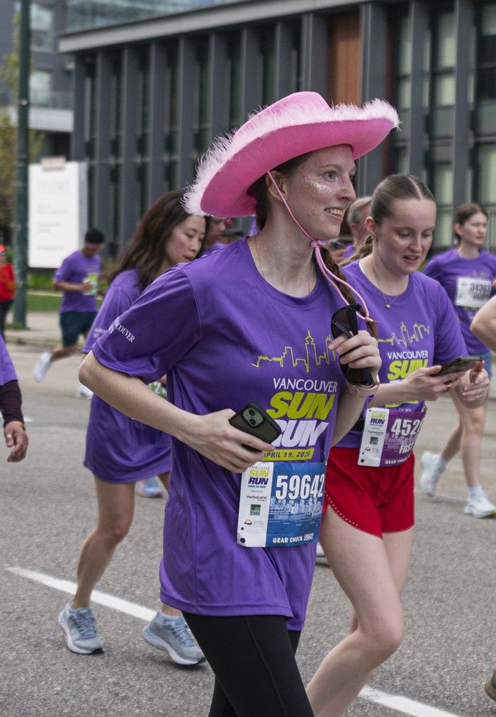 Runners run the course at the 2026 Vancouver Sun Run in Vancouver on April, 19, 2026.