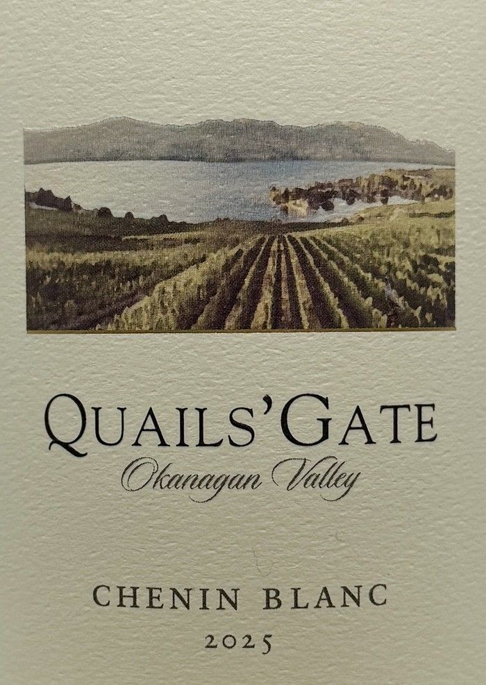 Bottle of Quails' Gate Chenin Blanc 2025.