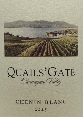 Bottle of Quails' Gate Chenin Blanc 2025.