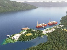 A rendering of the Ksi Lisims LNG project in northern B.C.