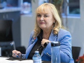 Kerry-Lynne Findlay sits at a meeting held April 22, 2025.