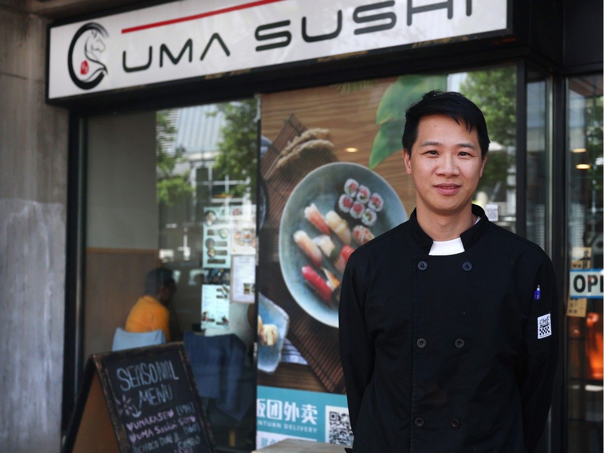  Ping Ma, manager of Uma Sushi, is worried about the impact of the Broadway closure between Cambie and Alberta streets in July.