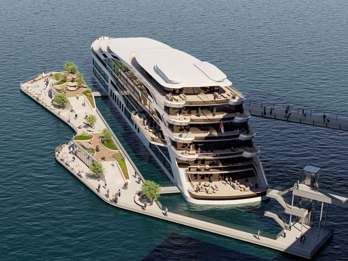  Handout rendering of public dock for Sunborn Vancouver Floatel.