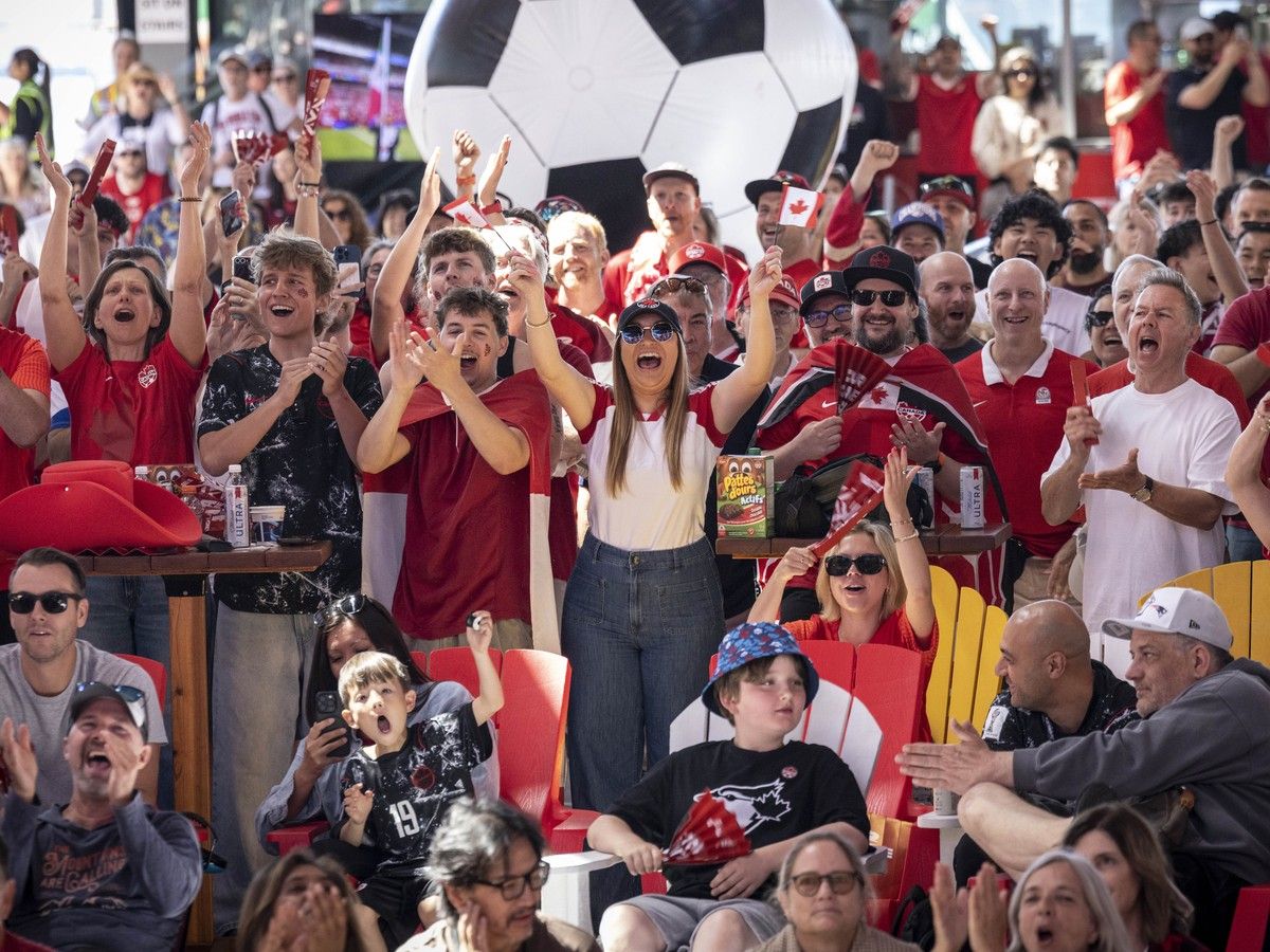 Fans turn up at Canada Soccer House in North Vancouver to cheer on Canadian team