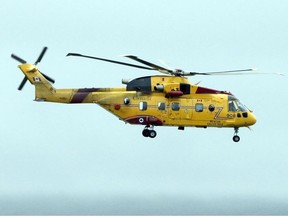 A Canadian Forces Cormorant helicopter (pictured) and a CC-295 Kingfisher aircraft from 19 Wing Comox, the Canadian Coast Guard Hovercraft Siyay and Main lifeboat station Ganges, RCMSAR Auxiliary stations 6,7,8 are all part of the rescue efforts off the B.C. coast on Sunday, June 28, 2026.