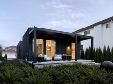 Commonplace Vancouver showhome pairs a dark modern exterior with a sheltered terrace.