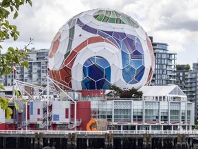 Science World with the World Cup 2026 match ball installation.