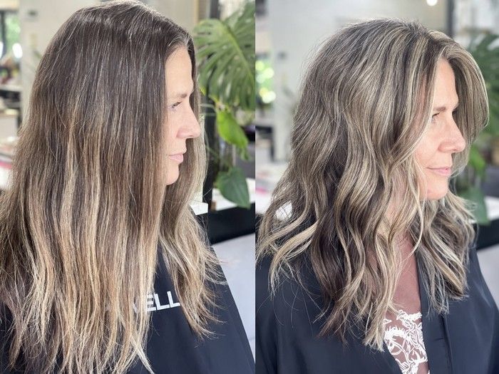 Everything you need to know about the 'grey blending' hair colour trend
