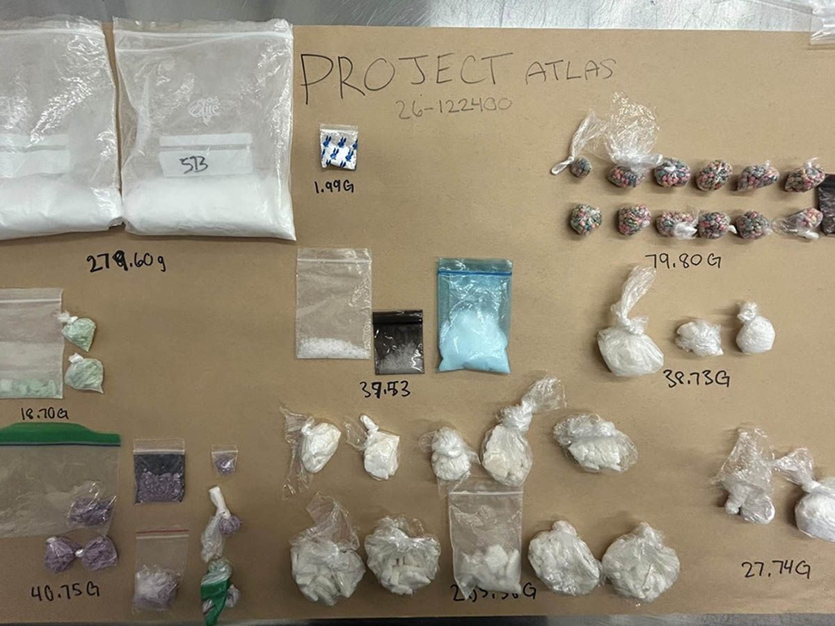 Vancouver police seized fentanyl, cocaine and meth, along with knives and a fake gun, from the Murray Hotel, a single-room occupancy building on Hornby Street. Three men face charges of possession of drugs for the purpose of trafficking.