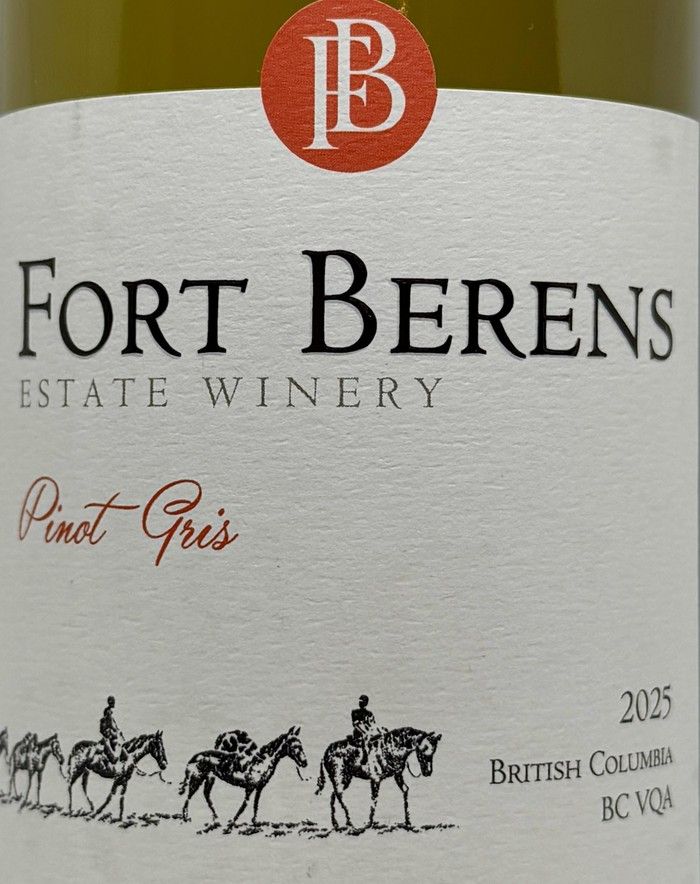 Bottle of Fort Berens Pinot Gris