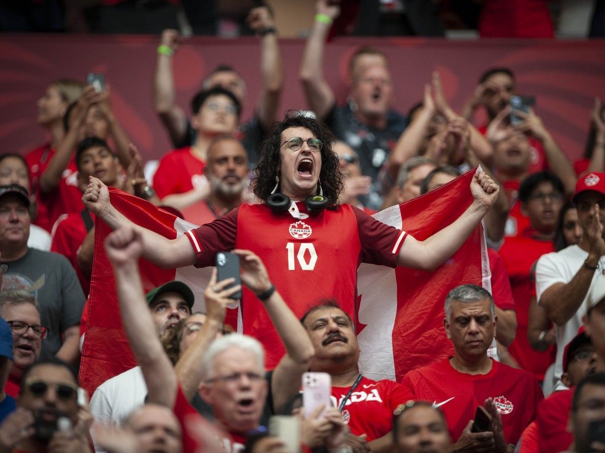 Fans wait for the start of the Canada vs. Switzerland game during FIFA World Cup 2026 in Vancouver on June 24, 2026.
