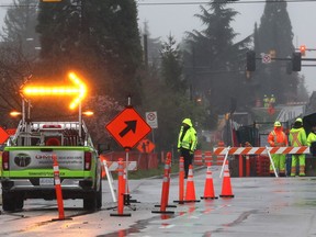 Roadwork in Vancouver. A report says Metro municipalities needs to spend $115 billion on infrastructure int he next 15 years.