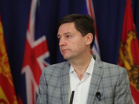 British Columbia Premier David Eby delivers his remarks during a news conference at Canada's Premiers 2026 in Charlottetown, PEI Tuesday July 21, 2026.