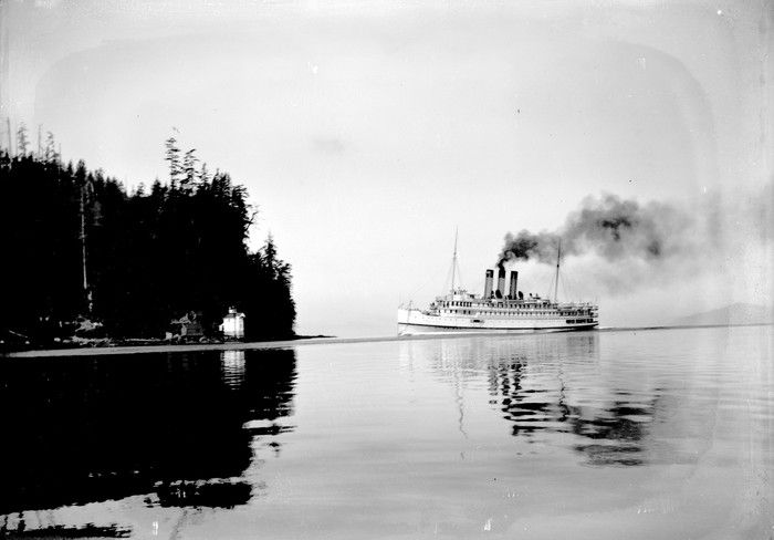 Canadian Pacific steamship the Princess Victora crossing the First Naorrows around Prospect Point, 1904. Philip Timms photo/Vancouver Public Library 2883 Canadian Pacific steamship the Princess Victora crossing the First Naorrows around Prospect Point, 1904. Philip Timms photo/Vancouver Public Library 2883