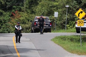 Police and conservation officers were on the scene in Maple Ridge, where a child was reportedly mauled by a bear on Sunday, Aug. 9, 2026.