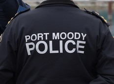 The back of a police jacket