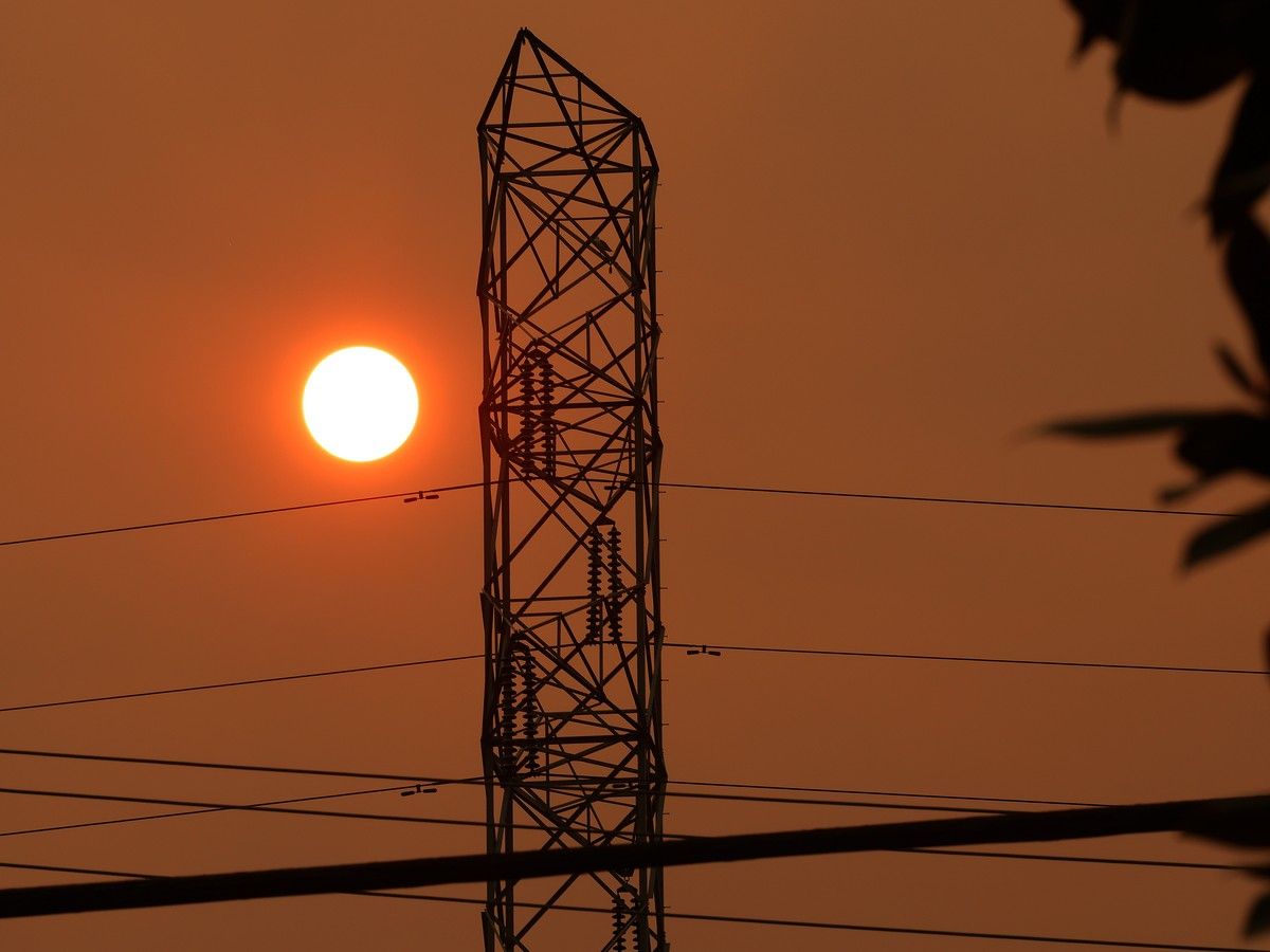 File photo: Downtown Vancouver seen through smoke as wildfires burned in 2023.