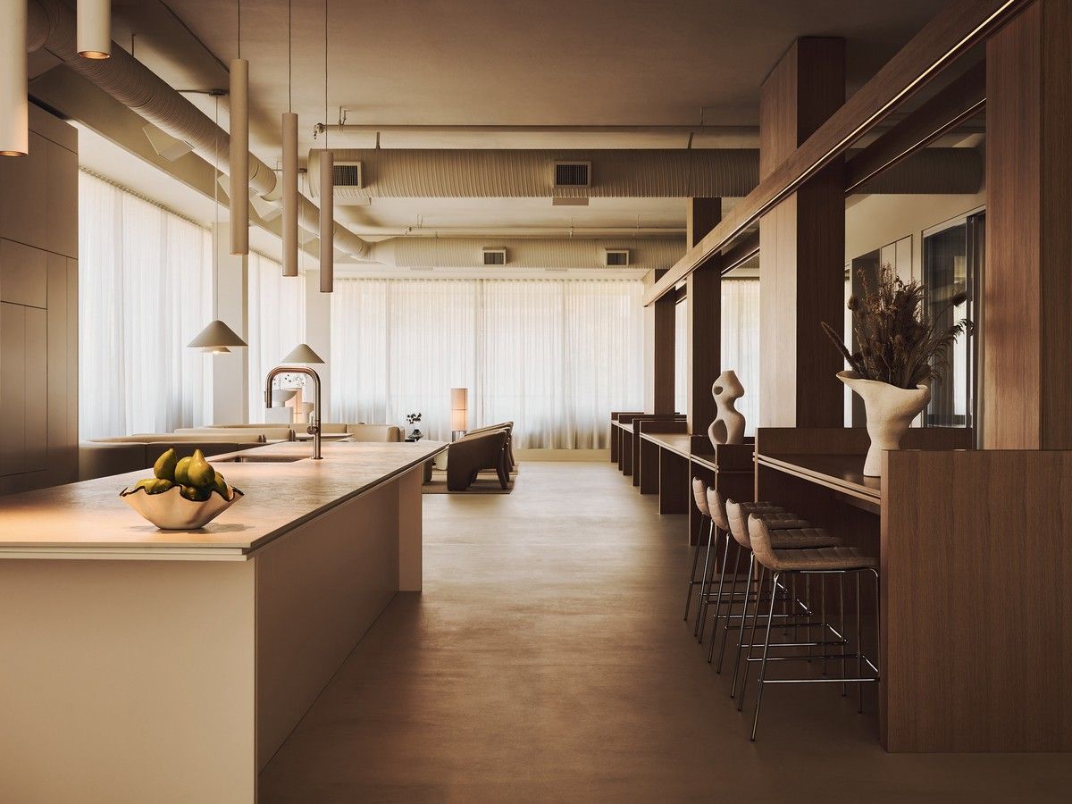 Designed by Ste. Marie, Monos' new headquarters in Mount Pleasant is a flexible space for work, gathering and exchange.