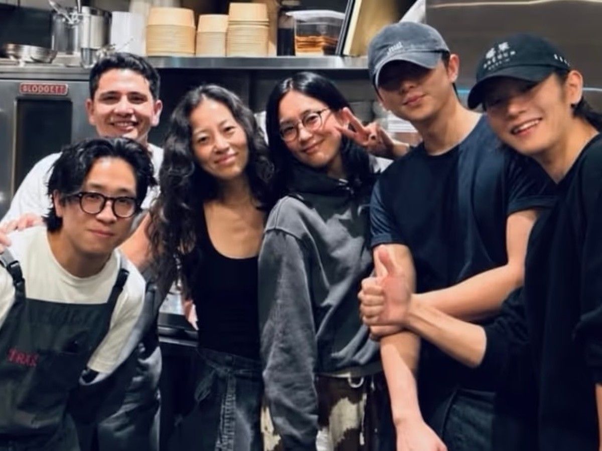 Vancouver's Nui restaurant on Main St. recently hosted Shogun stars Asami Mizukawa (fourth from the left) and Masataka Kubota (far right).